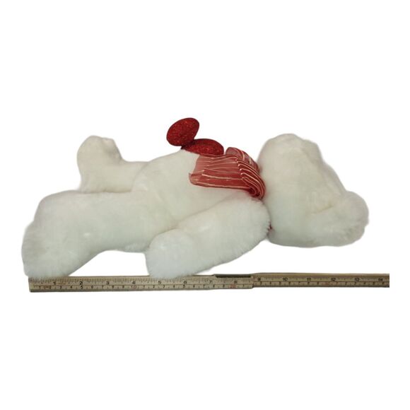 Chosun Plush White Teddy Bear Red Heart Striped Bow Stuffed Animal 14" - Picture 11 of 12
